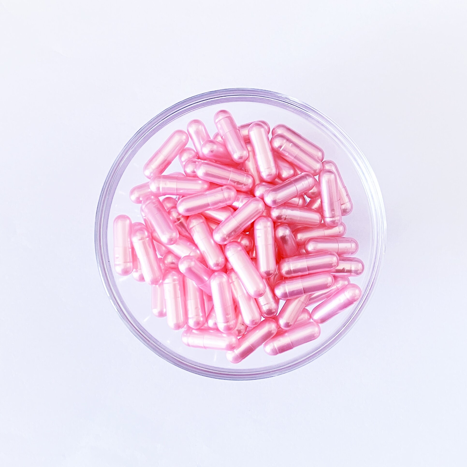 Size 0 Pink Pearl Gelatin Empty Hard Capsule