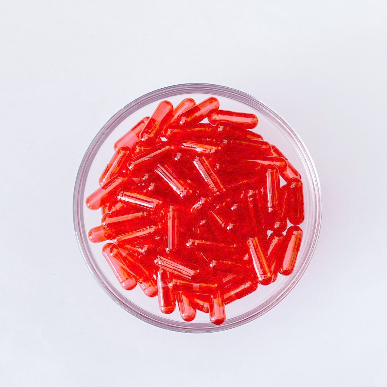 Size 0 Red transparent Gelatin Empty Hard Capsule