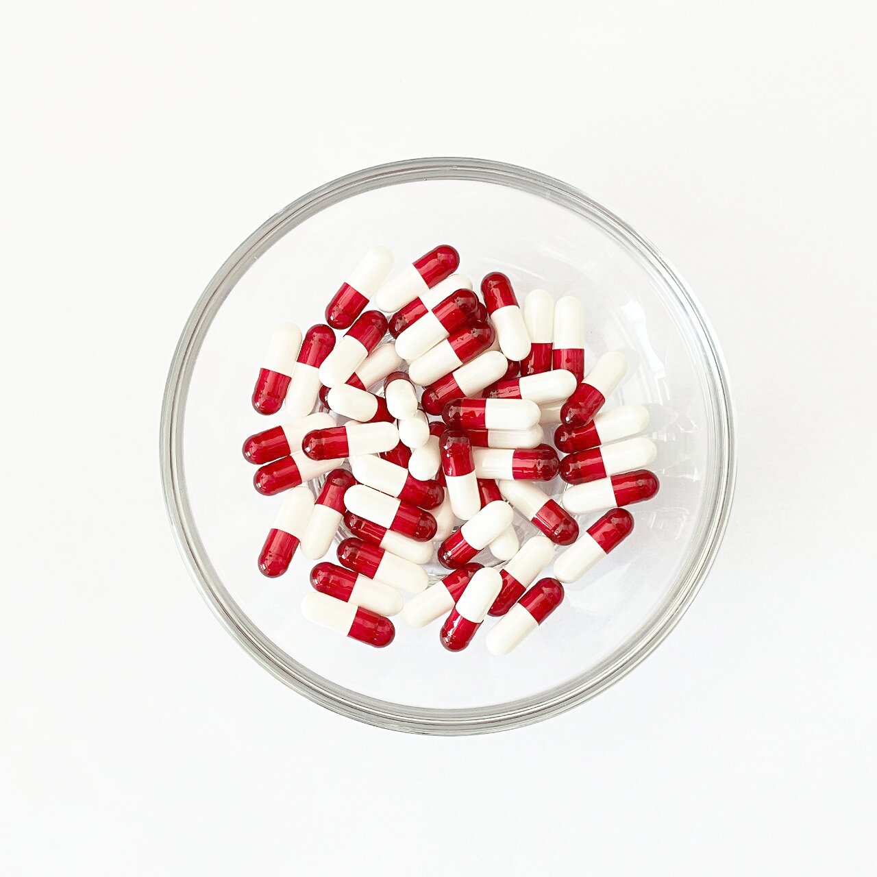 Size 2 Amaranth transparent/White Gelatin Empty Hard Capsule