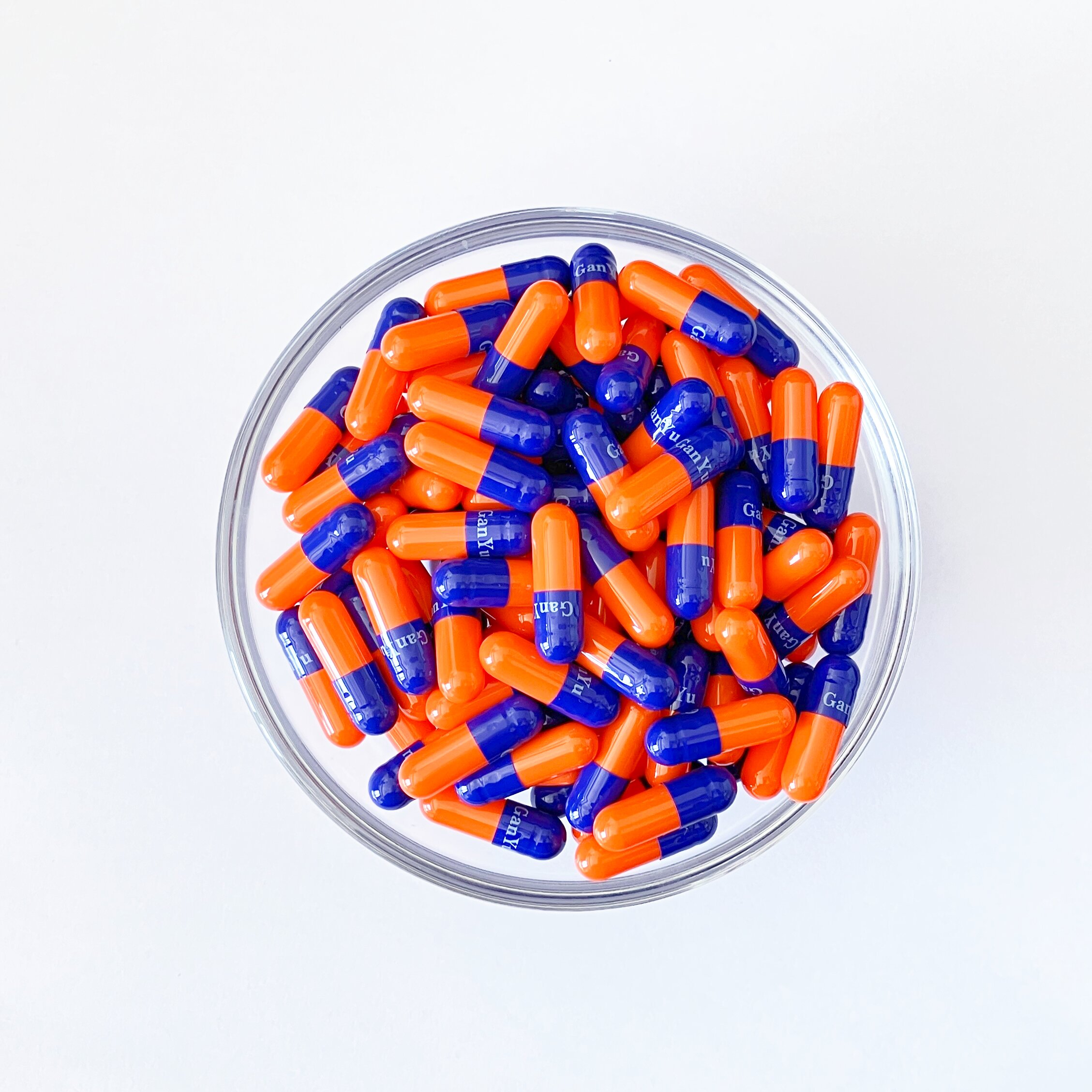 Size 0 Dark blue/Orange Gelatin Empty Hard Capsule