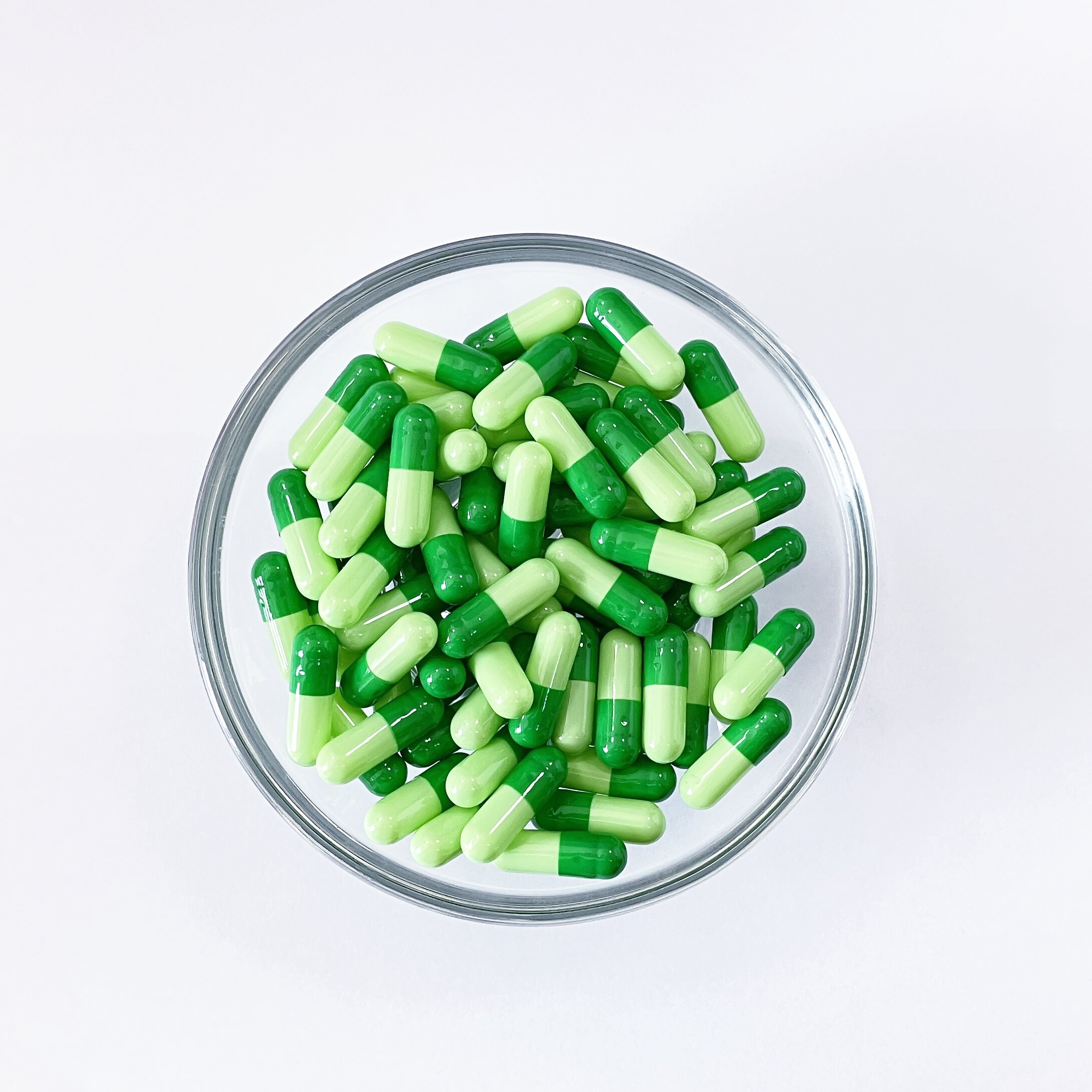 Size 0 Light green/Green Gelatin Empty Hard Capsule