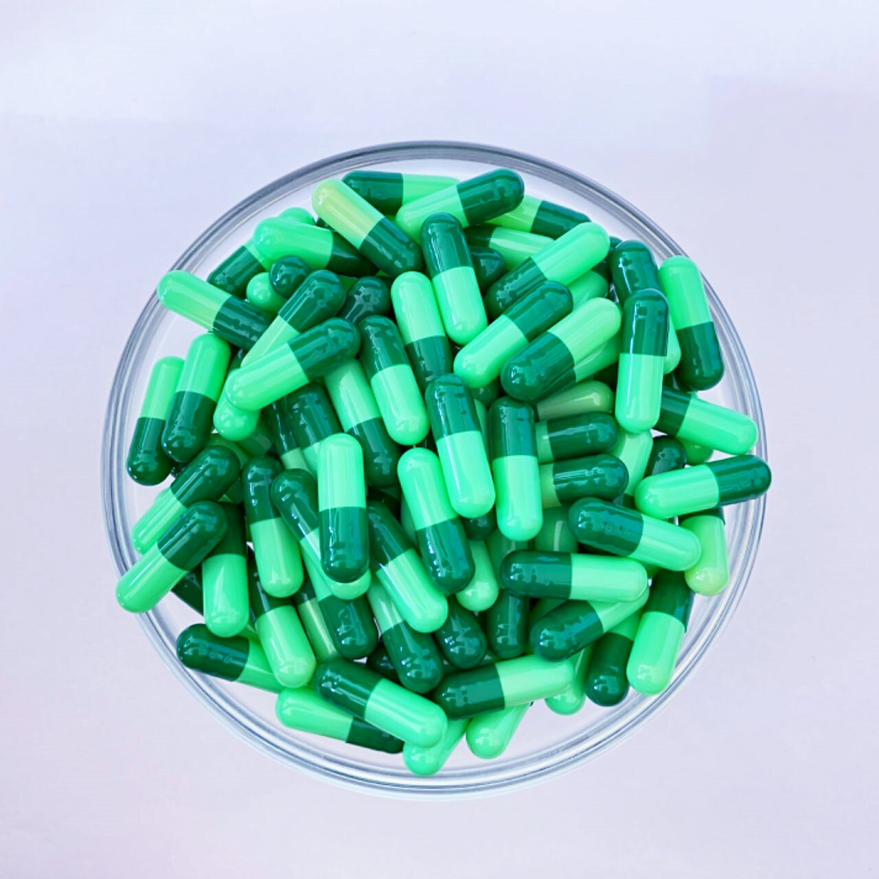 Size 0 Dark green/Light green Gelatin Empty Hard Capsule