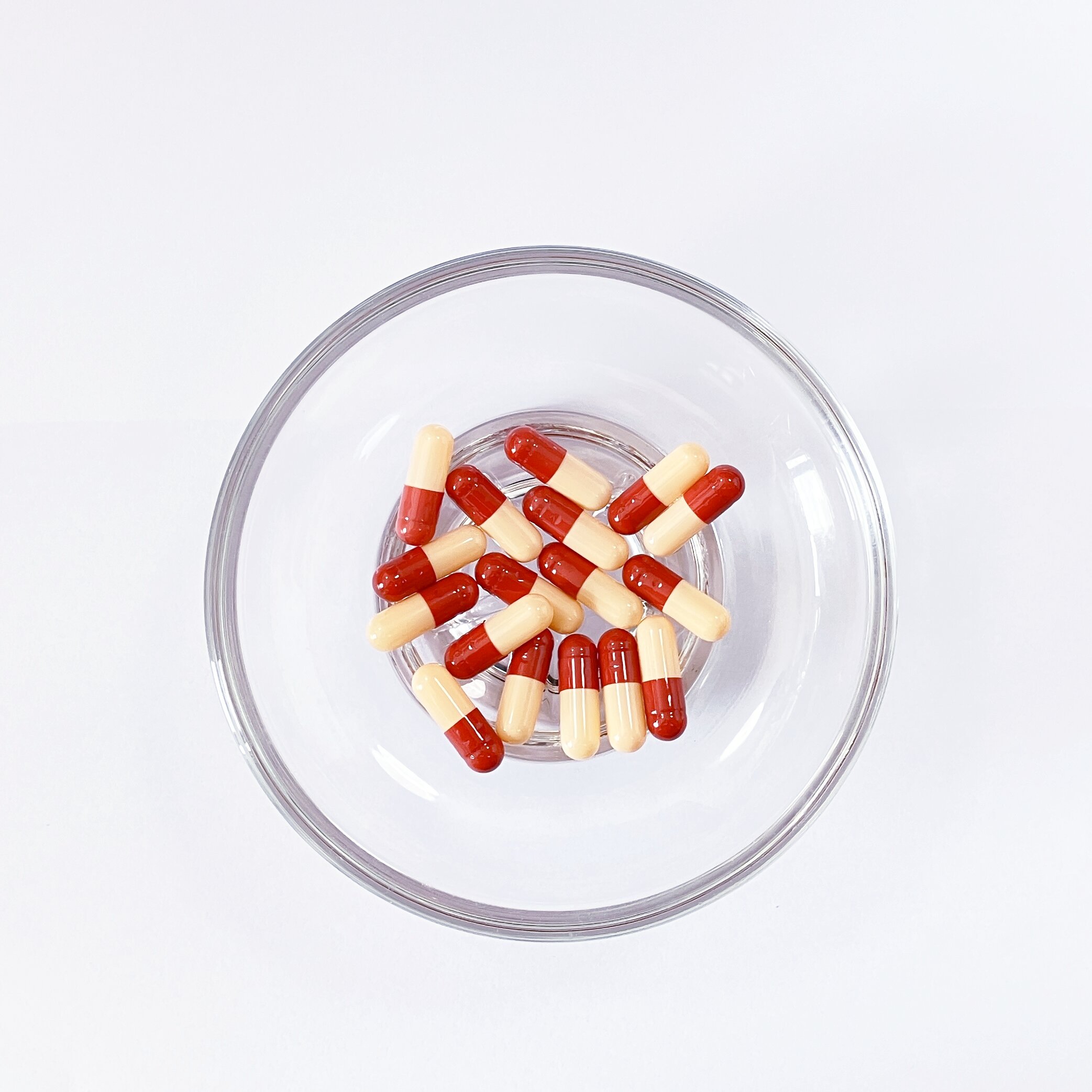 Size 1 Red/Cream Gelatin Empty Hard Capsule