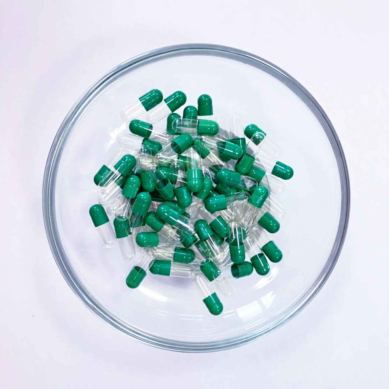 Size 3 Green/Transparent Gelatin Empty Hard Capsule